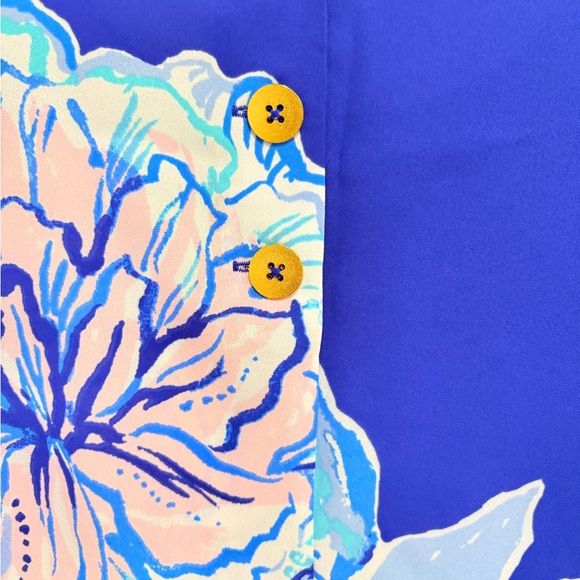 Lilly Pulitzer Blue Floral Sleeveless Blouse - Picture 4 of 4